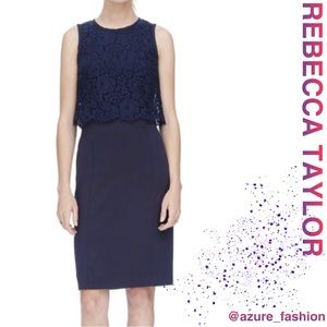 REBECCA TAYLOR Navy Blue Refined Suiting Dress!